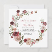 Delicate Herfst Bloemen Krans Baby shower Uitnodig Kaart (Voorkant)