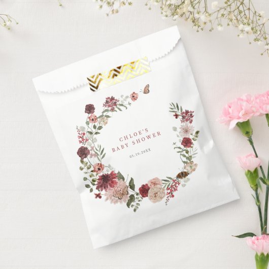 Delicate Herfst bloemenkrans Baby shower Bedankzakje (Gezegeld)