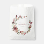 Delicate Herfst bloemenkrans Baby shower Bedankzakje (Voorkant)