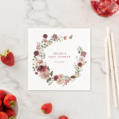 Delicate Herfst bloemenkrans Baby shower Servet (Insitu)