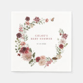 Delicate Herfst bloemenkrans Baby shower Servet (Voorkant)