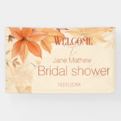 Delicate herfst bloemige bruiloftsdouche spandoek (Horizontaal)