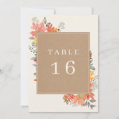 Delicate herfst Foliage Weddenschap Tabelnummer Kaart (Voorkant)