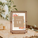 Delicate herfst Foliage Weddenschap Tabelnummer Kaart<br><div class="desc">Folieslag met een kartonnen achtergrond voor witte tekst die een tabelnummer bevat.</div>