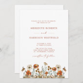 Delicate herfst Wildbloemen QR Code RSVP bruiloft Kaart (Voorkant / Achterkant)