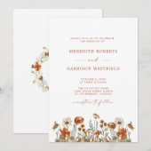 Delicate herfst wilde bloemen eenvoudige elegante  kaart (Voorkant / Achterkant)