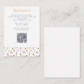 Delicate Herfst Zonnebloemen & Wildflowers Wedding Informatiekaartje (Voorkant / Achterkant)