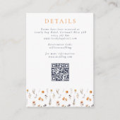 Delicate Herfst Zonnebloemen & Wildflowers Wedding Informatiekaartje (Voorkant)