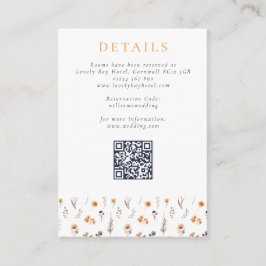 Delicate Herfst Zonnebloemen & Wildflowers Wedding Informatiekaartje