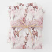 Delicate herten op kerstverpakking inpakpapier vel (In situ)