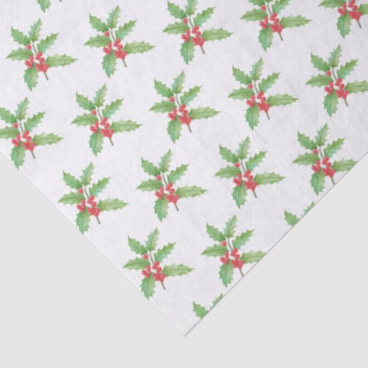 Delicate Holly berries Christmas Tissuepapier (Detail)