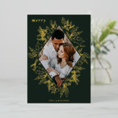 Delicate Holly | Foto van Elegant Folie Feestdagenkaart (Staand Voorkant)