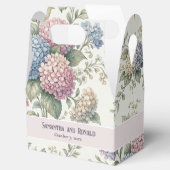 Delicate Hortensia Bloemen Bruiloft Bedankdoosjes (Geopend)