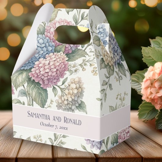 Delicate Hortensia Bloemen Bruiloft Bedankdoosjes
