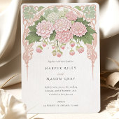 Delicate hortensia tuin bruiloft kaart