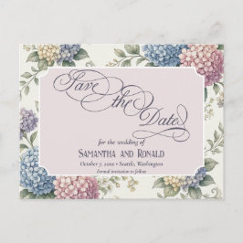 Delicate Hydrangea Bloemen Bruiloft Aankondigingskaart
