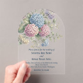 Delicate Hydrangea Bloemen Bruiloft Acryl Uitnodigingen (Insitu (Draagbaar))