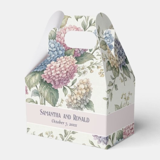 Delicate Hydrangea Flowers Wedding Bedankdoosjes (Voorkant Zijde)