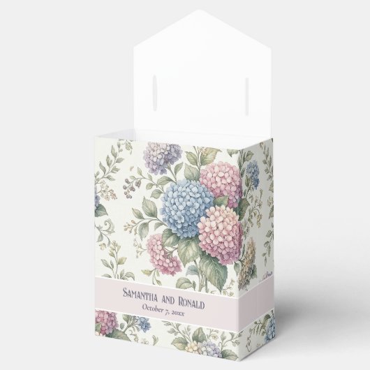 Delicate Hydrangea Flowers Wedding Bedankdoosjes (Geopend)