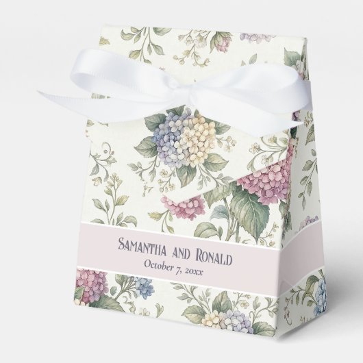 Delicate Hydrangea Flowers Wedding Bedankdoosjes (Voorkant Zijde)