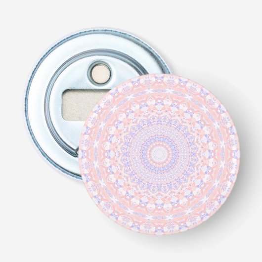 Delicate ingewikkelde  pastel Abstracte mandala Button Flesopener (Voorkant)