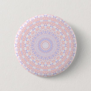Delicate ingewikkelde  pastel Abstracte mandala Ronde Button 5,7 Cm