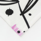 Delicate inktbloemblaadjespatroon fleece deken (Hoek)