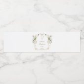 Delicate Ivoor Rozen Kader Doop Waterfles Etiket (Enkel label)