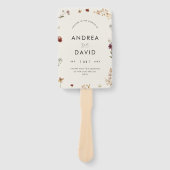 Delicate Ivoor Wilde Bloemen Script Trouwprogramma Handwaaier (Voorkant)