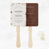 Delicate Ivoor Wilde Bloemen Script Trouwprogramma Handwaaier
