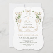 Delicate Ivory Roses Frame Baptism Kaart (Voorkant)