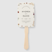 Delicate Ivory Wildflowers Script bruiloft program Handwaaier (Voorkant)
