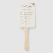 Delicate Ivory Wildflowers Script bruiloft tijdlij Handwaaier (Achterkant)