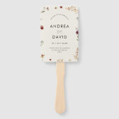 Delicate Ivory Wildflowers Script bruiloft tijdlij Handwaaier (Voorkant)