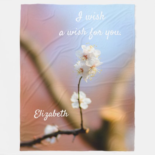 Delicate Japanse abrikozenbloesems Fleece Deken (Voorkant)