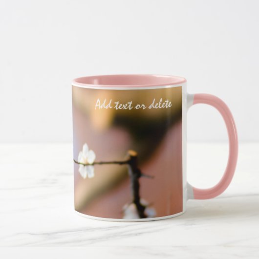 Delicate Japanse abrikozenbloesems Mok (Rechts)