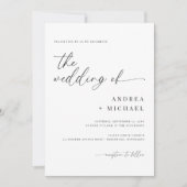 Delicate kalligrafie Alles in één moderne bruiloft Kaart (Voorkant)