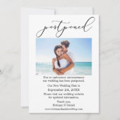 Delicate kalligrafie bruiloft uitgestelde fotokaar save the date (Voorkant)