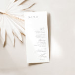 Delicate kalligrafie Modern Wedding Menu<br><div class="desc">Het ontwerp is voorzien van een handgeschreven lettertype en een modern, minimalistisch ontwerp. Ontworpen om te coördineren met het Collectie "ESSENTIALS" Wedding Invitation. Klik op "Personaliseren" als je details wilt wijzigen. Uitzicht de link collectie op deze pagina om alle overeenkomende objecten in dit prachtige ontwerp te bekijken of zie hier...</div>