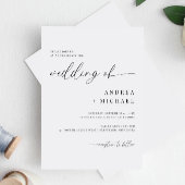 Delicate kalligrafie Moderne eenvoudige bruiloft Kaart