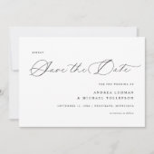 Delicate kalligrafie Moderne eenvoudige bruiloft Save The Date (Voorkant)