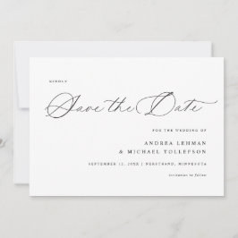 Delicate kalligrafie Moderne eenvoudige bruiloft Save The Date