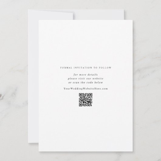 Delicate kalligrafie Moderne eenvoudige bruiloft Save The Date (Achterkant)