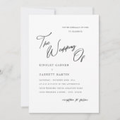 Delicate kalligrafie Zwart & Wit Bruiloft Uitnodig Kaart (Voorkant)