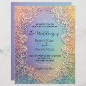 Delicate kant bruiloft uitnodiging (Voorkant / Achterkant)