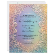 Delicate kant bruiloft uitnodiging