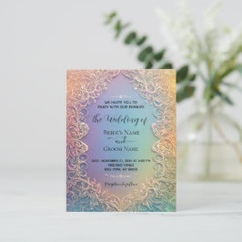 Delicate kant bruiloft uitnodiging