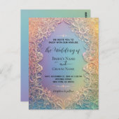 Delicate kant bruiloft uitnodiging (Voorkant / Achterkant)