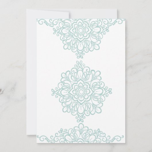 Delicate kant grens bruiloft uitnodigingen 5x7 (Achterkant)