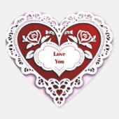 Delicate Kant Hart Kaart Hart Sticker (Voorkant)